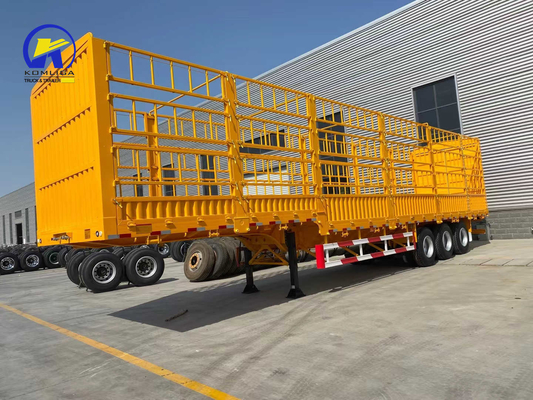 Optional Twist Locks 3 Axles Cargo Fence Semi Trailer for Techinical Spare Parts Support