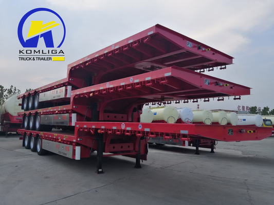 40-60tons 2-3axles Excavator Truck Semi Lowboy Low Bed Semi Trailer for and Transport