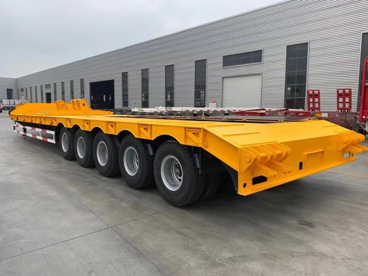 LED Light Heavy Duty Tri-Axles Lowbed Semi Trailer with Ramp Grade Efficiency