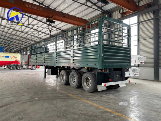 50ton Side Guard Semi Trailer with Self-dumping Function Side Beam 16mm Channel Steel