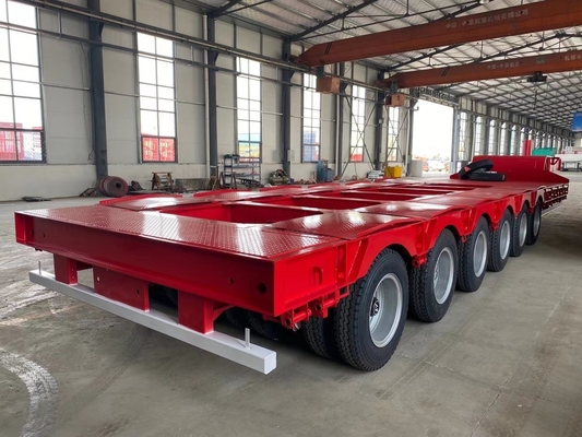 80T Load Capacity Tri-Axles Low Bed Semi Trailer with Ramp Heavy Duty