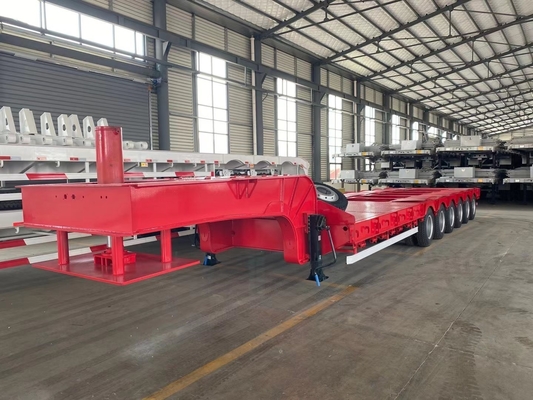 80T Load Capacity Tri-Axles Low Bed Semi Trailer with Ramp Heavy Duty