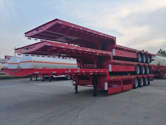 80T Load Capacity Tri-Axles Low Bed Semi Trailer with Ramp Heavy Duty