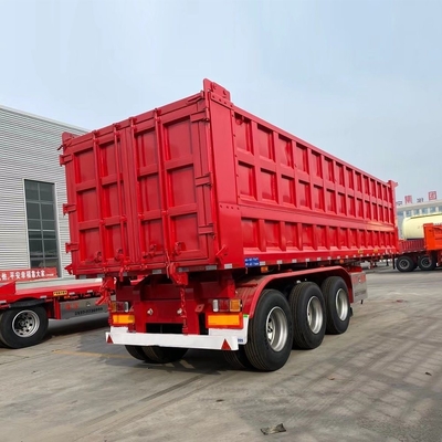 3 Axles U Shape 30 Ton 35 Cubic Side Tipper Coal Dump Trailer with Tool Box One Piece