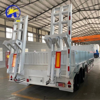 LED Light 3 Axle Gooseneck Lowbed Semi Trailer with Ramp Customized Request Customization