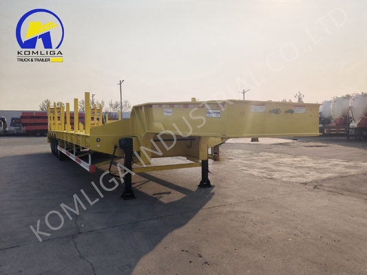 60 80 100 Tons Lowboy Semi Trailer with 7000-8000mm Wheel Base and 15/80/22.5 Tires