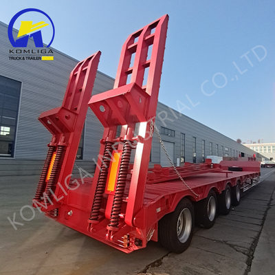 4mm Platform Multi Axle Low Bed Semi Trailer 60 80 100 Tons for Heavy-Duty Transport