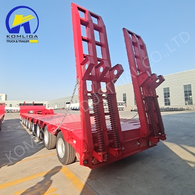 80tons Payload Low Bed Truck Trailer 2 Spare Tire Carriers for Tailored Solutions