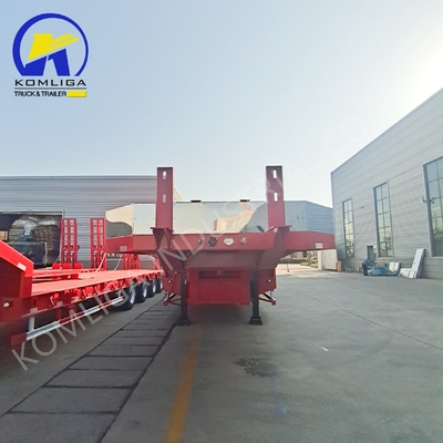 80tons Payload Low Bed Truck Trailer 2 Spare Tire Carriers for Tailored Solutions