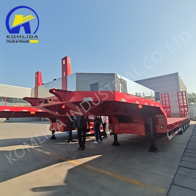 80tons Payload Low Bed Truck Trailer 2 Spare Tire Carriers for Tailored Solutions