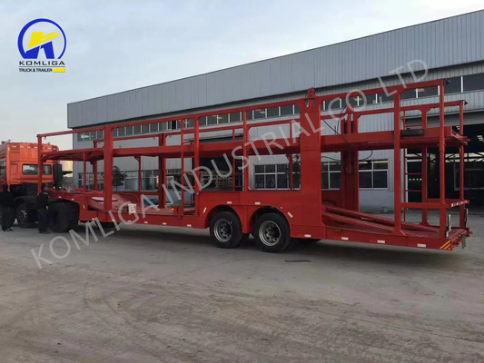 Q345b Carbon Steel Main Beam Double Deck Automatic Transport Trailers for Car Carrying