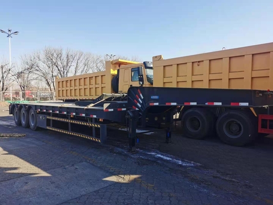 Gooseneck Heavy Duty 3axles 50tons 60tons Container Tractor Lowbed Trailer with Materials