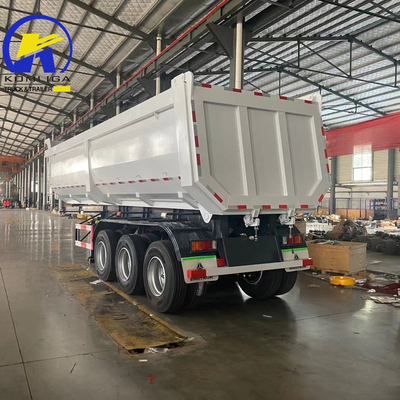 60 Payload 3 Axles 35 Cbm 40m3 45m3 Hydraulic Tipping Trailer Rear End Mining Dumper Dump Tipper Trailer
