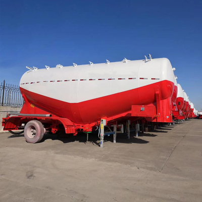 50T Load Capacity 3 Axle Bulk Cement Tank Semi Trailer with Air Bag Inner Fluidized Bed