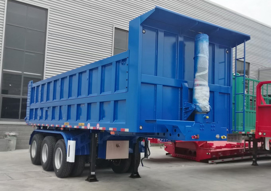 End Side Rear 3 Axle 35 40 Cubic Meter Dump Tipper Trailer with Self-dumping Function
