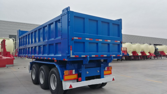End Side Rear 3 Axle 35 40 Cubic Meter Dump Tipper Trailer with Self-dumping Function