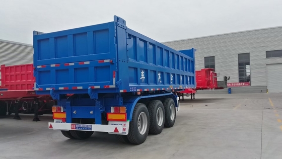 End Side Rear 3 Axle 35 40 Cubic Meter Dump Tipper Trailer with Self-dumping Function