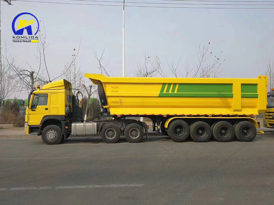 50t Dump Semi Trailer with Wheel Base 7000-8000mm and GCC Certification