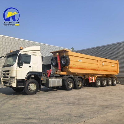 50t Dump Semi Trailer with Wheel Base 7000-8000mm and GCC Certification