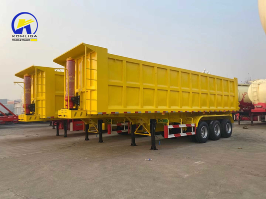 50t Dump Semi Trailer with Wheel Base 7000-8000mm and GCC Certification