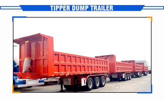30-80tons Tipper Dump Trailer with CE Certification and Cross Arm Type Suspension Systems