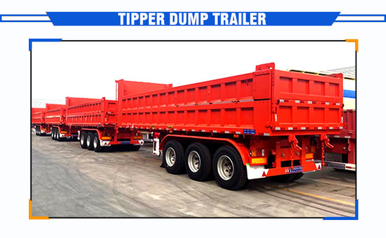 30-80tons Tipper Dump Trailer with CE Certification and Cross Arm Type Suspension Systems