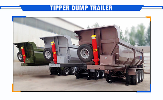 30-80tons Tipper Dump Trailer with CE Certification and Cross Arm Type Suspension Systems