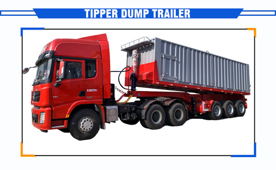30-80tons Tipper Dump Trailer with CE Certification and Cross Arm Type Suspension Systems
