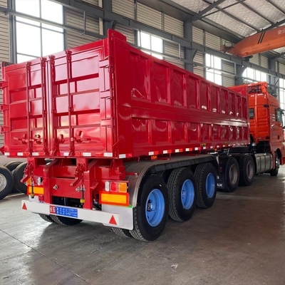 U Shape Heavy Duty End Side Rear Dump Trailer with 3-6 Axles and Hyva Hydraulic System