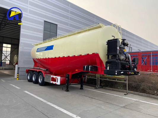 Design 3 Axle 30/35/40/45cbm Bulk Cement Semi Trailer with Jost Two-Speed Landing Gear