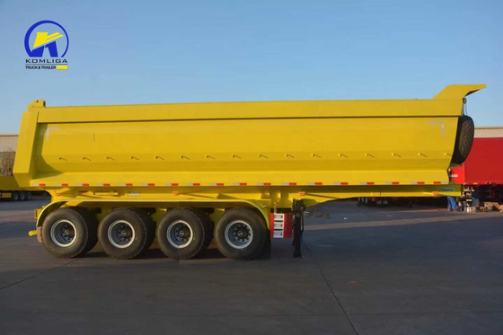 4axle U Shape Hydraulic Cylinder Dump Semi Trailer with Jost 2.0 or 3.5 Inch King Pin