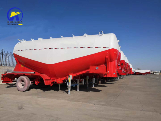 Light Duty 3axle Dry Bulk Cement Truck Full Trailer with 2 Pieces Spare Tire Carrier